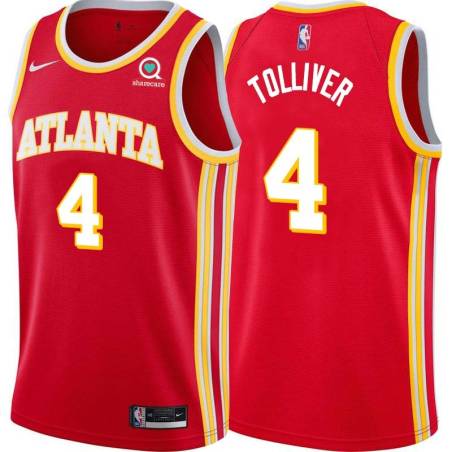 Torch_Red Anthony Tolliver Hawks #4 Twill Basketball Jersey FREE SHIPPING