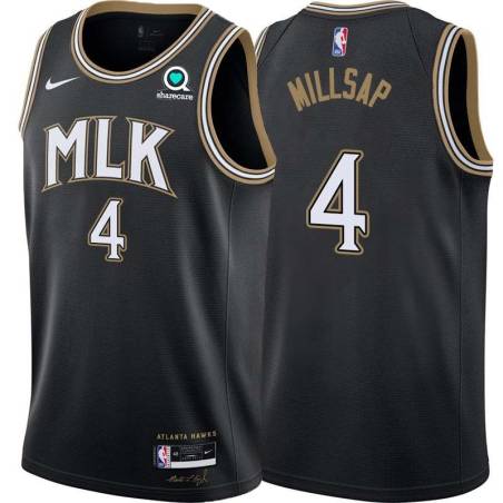 Black_City Paul Millsap Hawks #4 Twill Basketball Jersey FREE SHIPPING