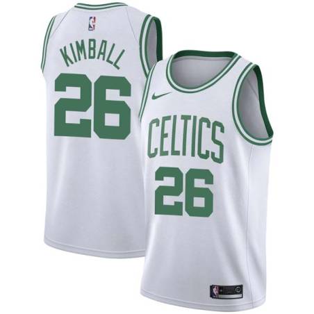 White Toby Kimball Twill Basketball Jersey -Celtics #26 Kimball Twill Jerseys, FREE SHIPPING