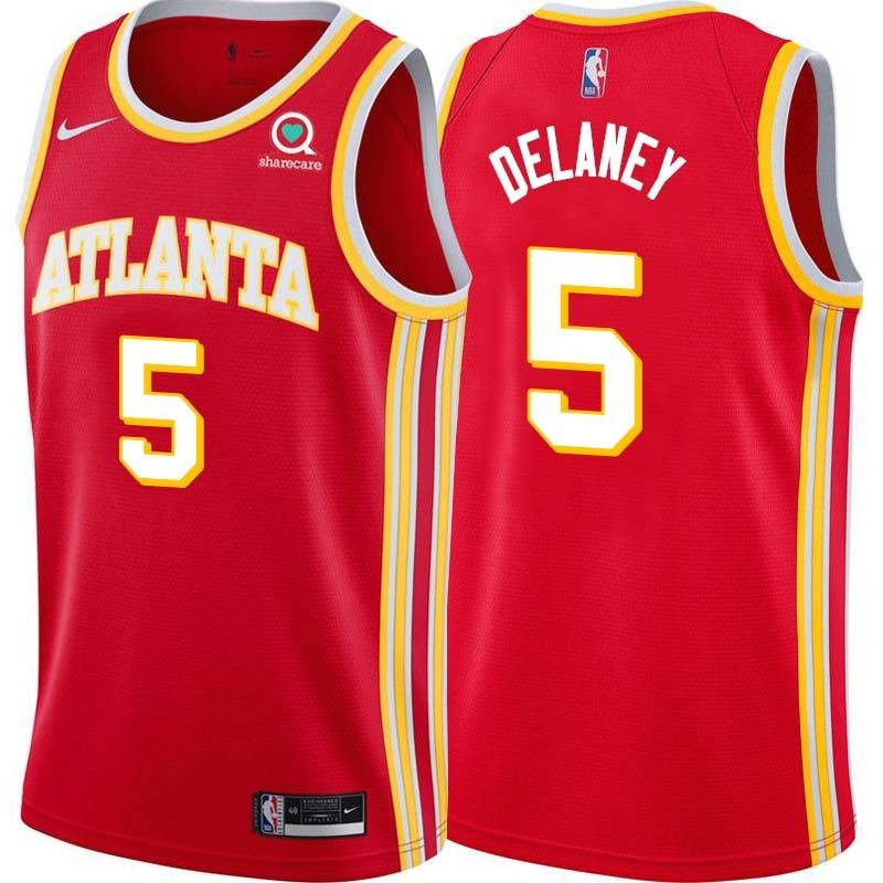 Torch_Red Malcolm Delaney Hawks #5 Twill Basketball Jersey FREE SHIPPING