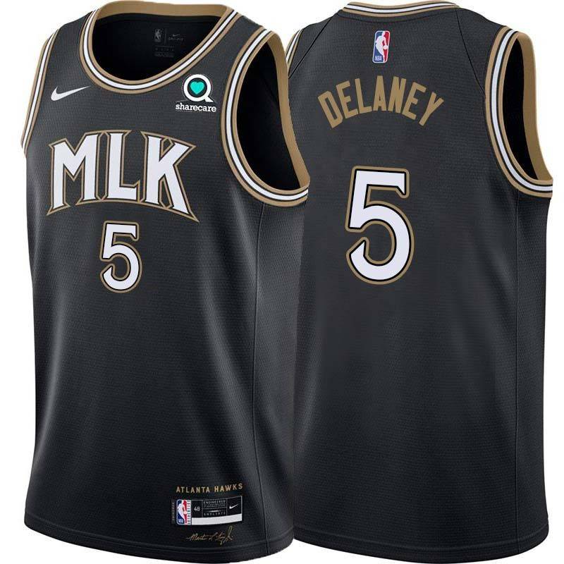 Black_City Malcolm Delaney Hawks #5 Twill Basketball Jersey FREE SHIPPING