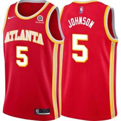 Torch_Red BJ Johnson Hawks #5 Twill Basketball Jersey FREE SHIPPING