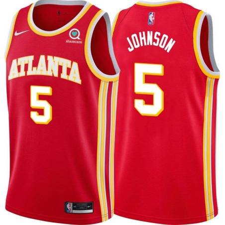 Torch_Red BJ Johnson Hawks #5 Twill Basketball Jersey FREE SHIPPING