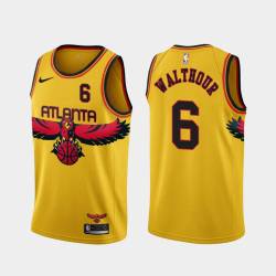 Yellow_City Isaac Walthour Hawks #6 Twill Basketball Jersey FREE SHIPPING