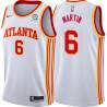 White Phil Martin Hawks #6 Twill Basketball Jersey FREE SHIPPING