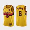 Yellow_City Alex Hannum Hawks #6 Twill Basketball Jersey FREE SHIPPING