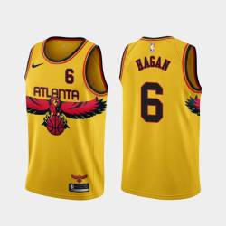 Yellow_City Cliff Hagan Hawks #6 Twill Basketball Jersey FREE SHIPPING