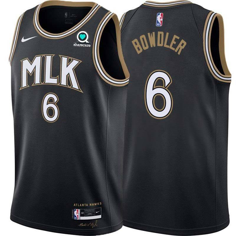 Black_City Cal Bowdler Hawks #6 Twill Basketball Jersey FREE SHIPPING