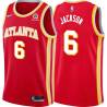 Torch_Red Jermaine Jackson Hawks #6 Twill Basketball Jersey FREE SHIPPING