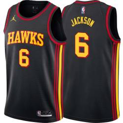 Black Jermaine Jackson Hawks #6 Twill Basketball Jersey FREE SHIPPING