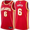 Torch_Red Travis Hansen Hawks #6 Twill Basketball Jersey FREE SHIPPING