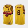 Yellow_City Mario West Hawks #6 Twill Basketball Jersey FREE SHIPPING