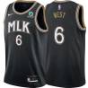 Black_City Mario West Hawks #6 Twill Basketball Jersey FREE SHIPPING