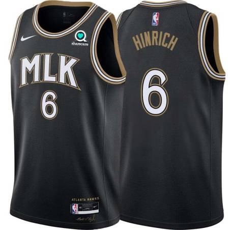 Black_City Kirk Hinrich Hawks #6 Twill Basketball Jersey FREE SHIPPING