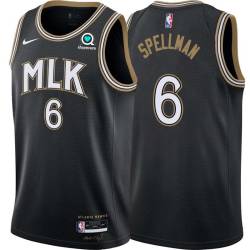 Black_City Omari Spellman Hawks #6 Twill Basketball Jersey FREE SHIPPING