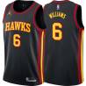 Black Lou Williams Hawks #6 Twill Basketball Jersey FREE SHIPPING