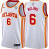 White Lou Williams Hawks #6 Twill Basketball Jersey FREE SHIPPING