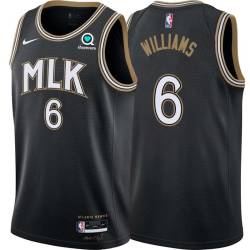 Black_City Lou Williams Hawks #6 Twill Basketball Jersey FREE SHIPPING