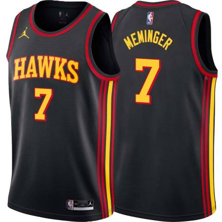 Black Dean Meminger Hawks #7 Twill Basketball Jersey FREE SHIPPING