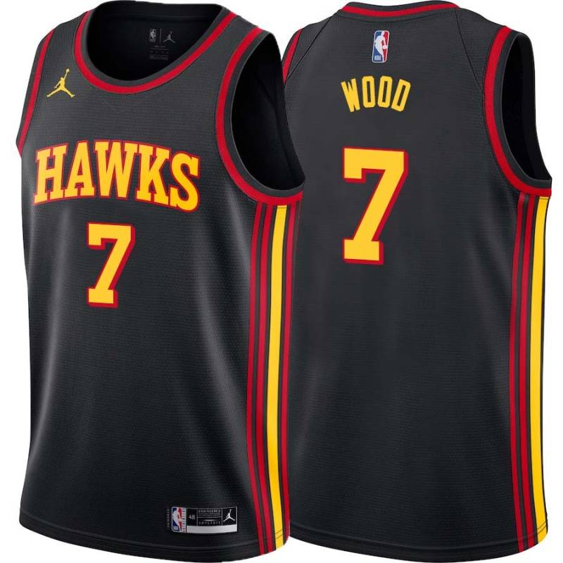 Black Al Wood Hawks #7 Twill Basketball Jersey FREE SHIPPING