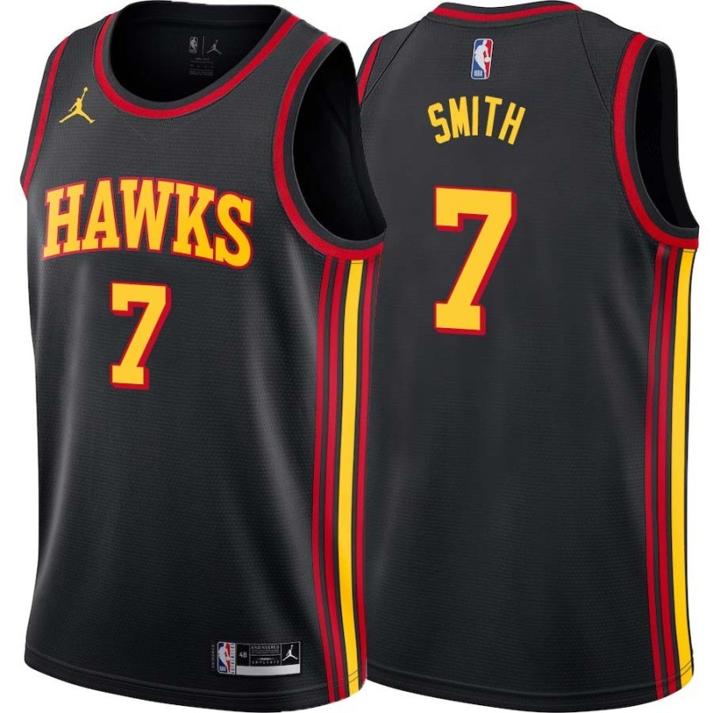 Black Randy Smith Hawks #7 Twill Basketball Jersey FREE SHIPPING