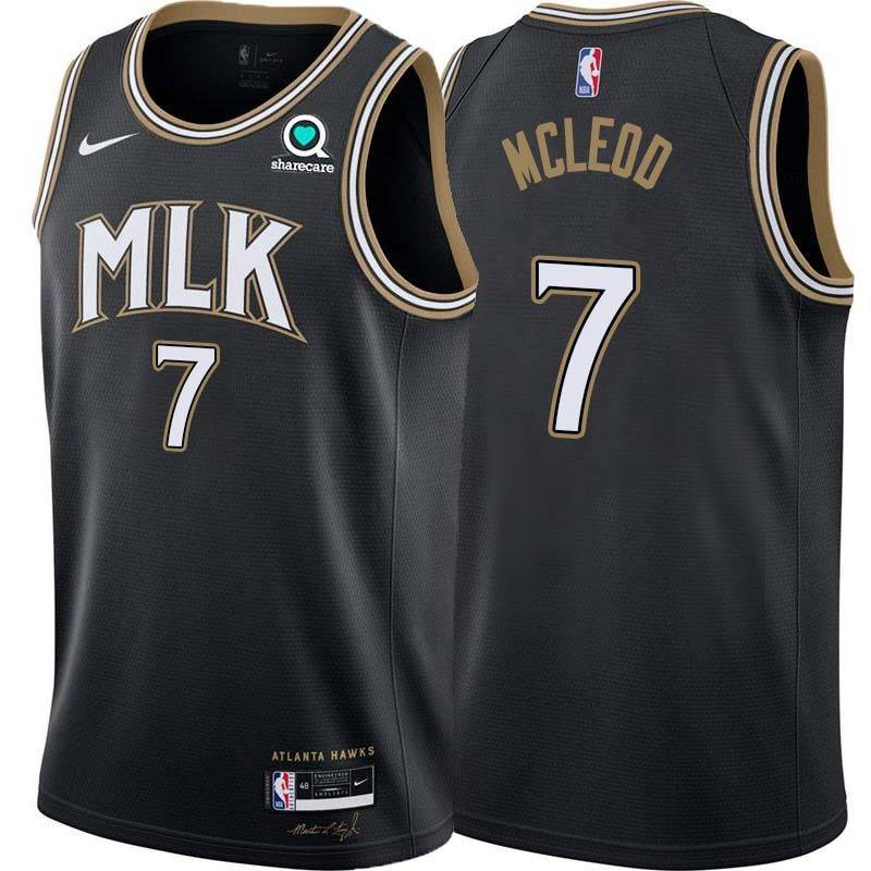 Black_City Roshown McLeod Hawks #7 Twill Basketball Jersey FREE SHIPPING