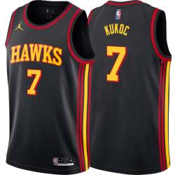 Black Toni Kukoc Hawks #7 Twill Basketball Jersey FREE SHIPPING