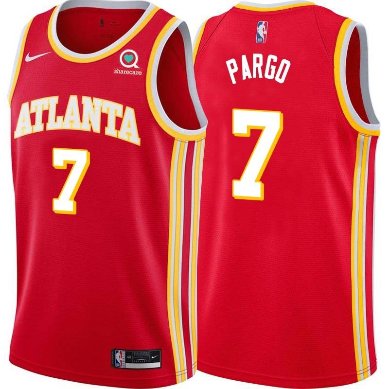 Torch_Red Jannero Pargo Hawks #7 Twill Basketball Jersey FREE SHIPPING