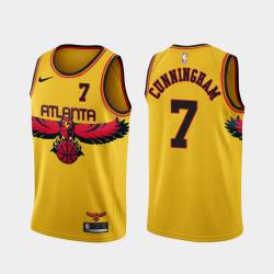 Yellow_City Jared Cunningham Hawks #7 Twill Basketball Jersey FREE SHIPPING