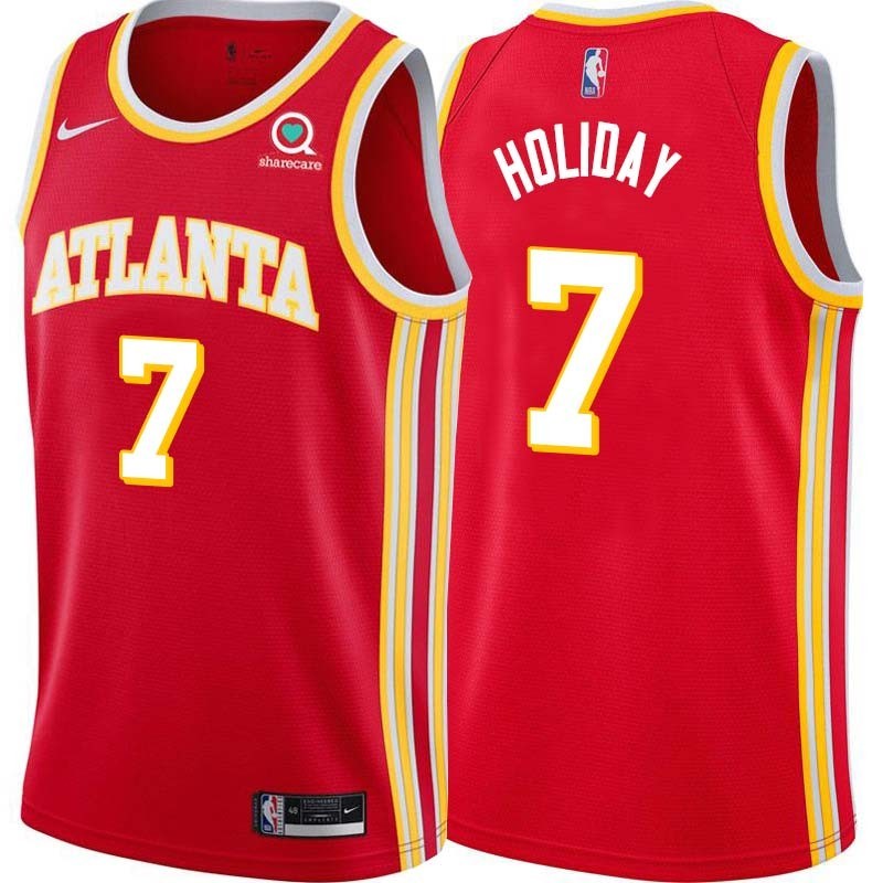 Torch_Red Justin Holiday Hawks #7 Twill Basketball Jersey FREE SHIPPING