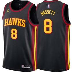 Black Billy Hassett Hawks #8 Twill Basketball Jersey FREE SHIPPING