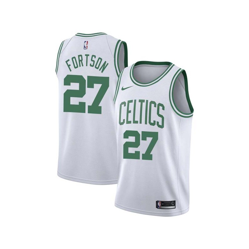 White Danny Fortson Twill Basketball Jersey -Celtics #27 Fortson Twill Jerseys, FREE SHIPPING