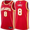 Torch_Red Gene Vance Hawks #8 Twill Basketball Jersey FREE SHIPPING