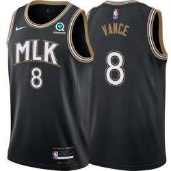 Black_City Gene Vance Hawks #8 Twill Basketball Jersey FREE SHIPPING