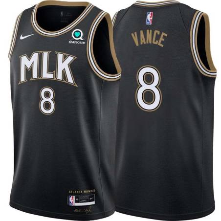 Black_City Gene Vance Hawks #8 Twill Basketball Jersey FREE SHIPPING