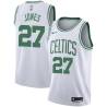 White Dwayne Jones Twill Basketball Jersey -Celtics #27 Jones Twill Jerseys, FREE SHIPPING