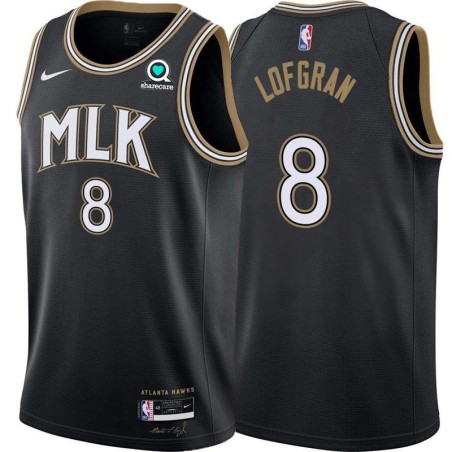 Black_City Don Lofgran Hawks #8 Twill Basketball Jersey FREE SHIPPING