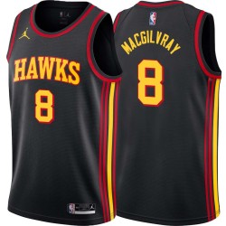 Black Ronnie MacGilvray Hawks #8 Twill Basketball Jersey FREE SHIPPING