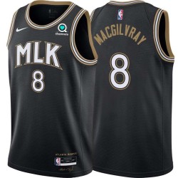 Black_City Ronnie MacGilvray Hawks #8 Twill Basketball Jersey FREE SHIPPING