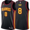 Black Darvin Ham Hawks #8 Twill Basketball Jersey FREE SHIPPING