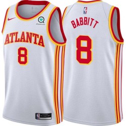 White Luke Babbitt Hawks #8 Twill Basketball Jersey FREE SHIPPING