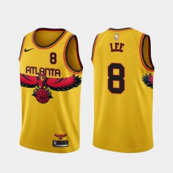 Yellow_City Damion Lee Hawks #8 Twill Basketball Jersey FREE SHIPPING