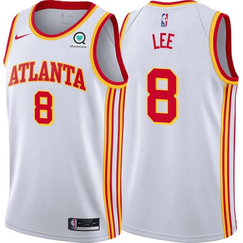 White Damion Lee Hawks #8 Twill Basketball Jersey FREE SHIPPING