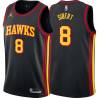 Black Jordan Sibert Hawks #8 Twill Basketball Jersey FREE SHIPPING