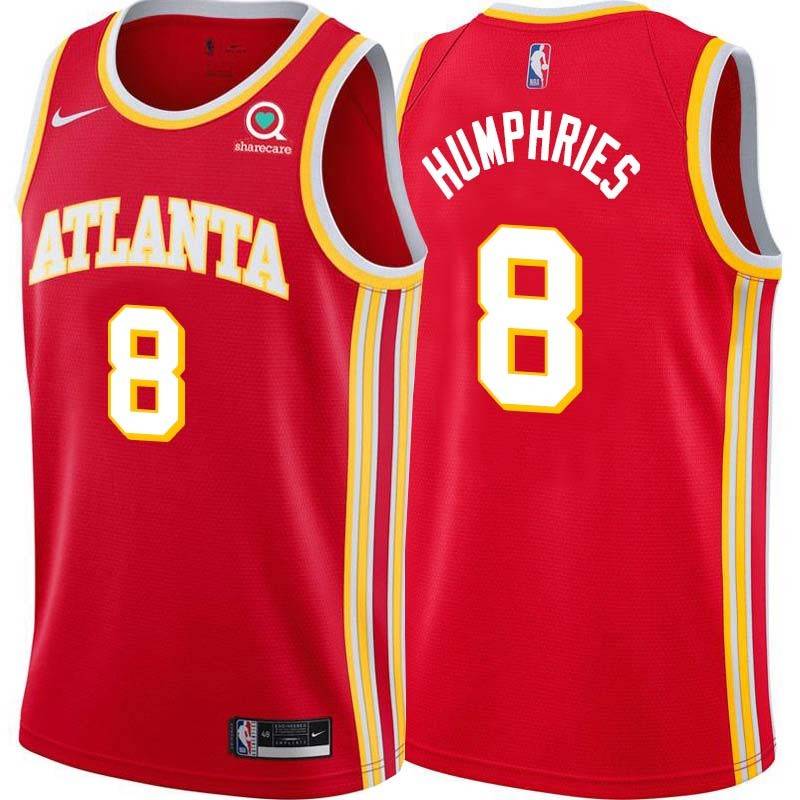 Torch_Red Isaac Humphries Hawks #8 Twill Basketball Jersey FREE SHIPPING