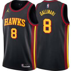 Black Danilo Gallinari Hawks #8 Twill Basketball Jersey FREE SHIPPING