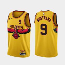 Yellow_City George Nostrand Hawks #9 Twill Basketball Jersey FREE SHIPPING