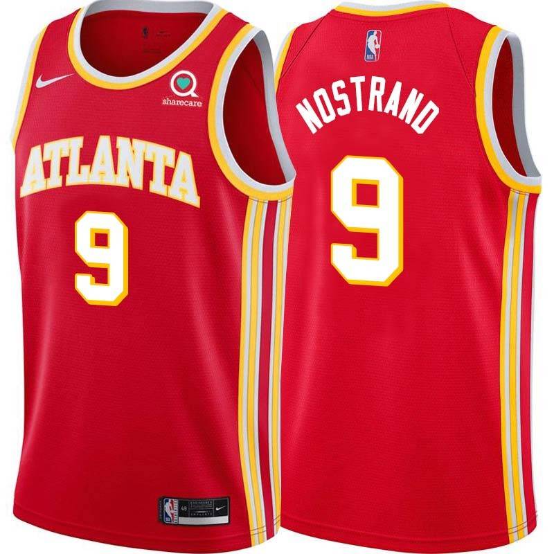 Torch_Red George Nostrand Hawks #9 Twill Basketball Jersey FREE SHIPPING