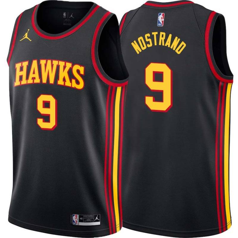 Black George Nostrand Hawks #9 Twill Basketball Jersey FREE SHIPPING