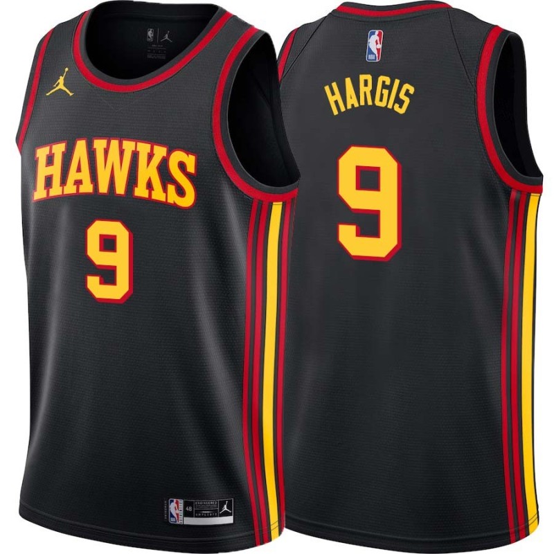 Black John Hargis Hawks #9 Twill Basketball Jersey FREE SHIPPING